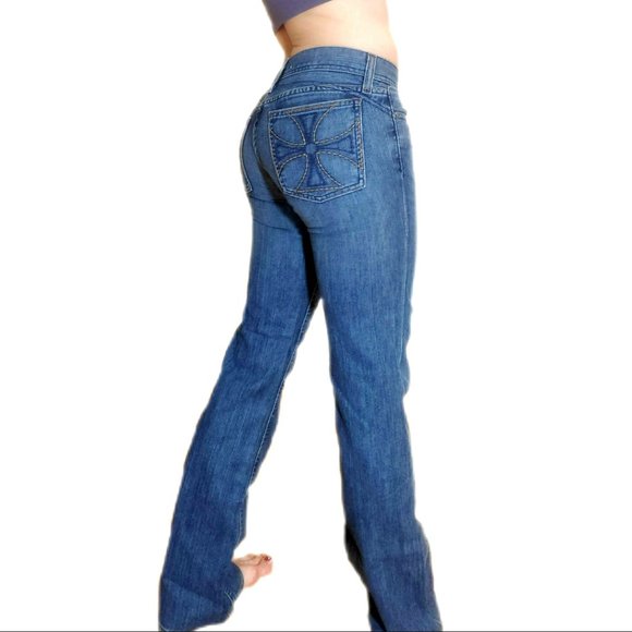 👖 New Habitual Tory Burch Bootcut 👖 Mid-Rise Jeans size 26 👖 - Picture 1 of 11